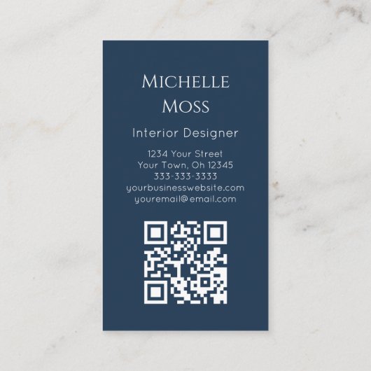 Carte De Visite Code QR Moderne Botanique Désert Succulent (Dos)