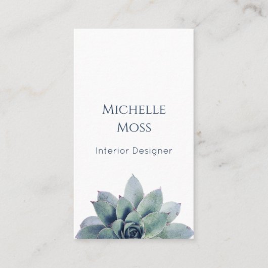 Carte De Visite Code QR Moderne Botanique Désert Succulent (Devant)