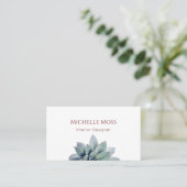 Carte De Visite Code QR Moderne Botanique Succulent (Debout devant)