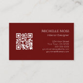 Carte De Visite Code QR Moderne Botanique Succulent (Dos)