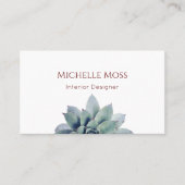 Carte De Visite Code QR Moderne Botanique Succulent (Devant)