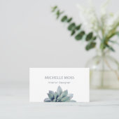 Carte De Visite Code QR Moderne Botanique Succulent Cactus (Debout devant)