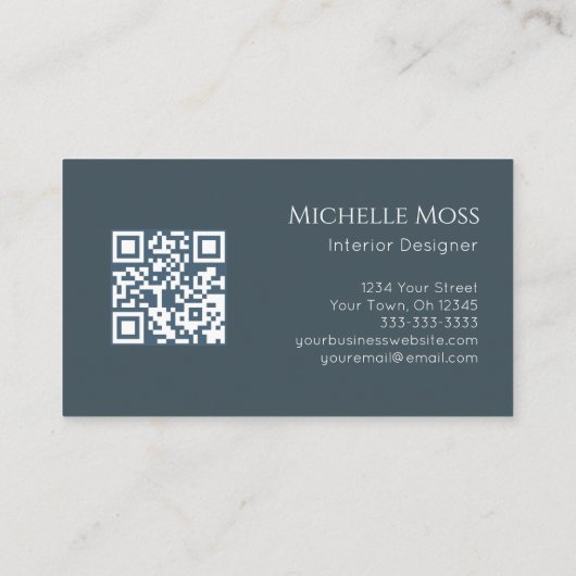 Carte De Visite Code QR Moderne Botanique Succulent Cactus (Dos)