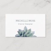 Carte De Visite Code QR Moderne Botanique Succulent Cactus (Devant)