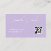 Carte De Visite Code QR Moderne Complet Douce Écriture Manuscrite  (Dos)