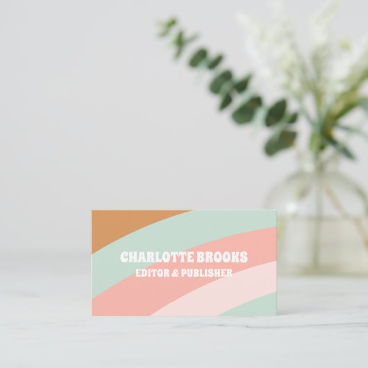 Carte De Visite Code QR moderne couleur rétro (Debout devant)