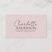 Carte De Visite Code QR moderne Custom Social Media Blush Pink (Dos)