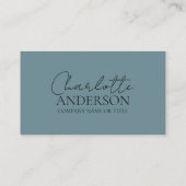 Carte De Visite Code QR moderne Custom Social Media Hazy Turquoise (Dos)