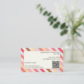 Carte De Visite Code QR moderne de bande diagonale (Debout devant)