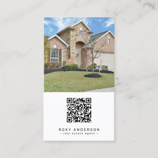 Carte De Visite Code QR moderne de l'agent immobilier (Devant)