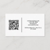 Carte De Visite Code QR moderne de sable foncé (Dos)