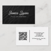 Carte De Visite Code QR moderne de sable foncé (Devant / Derrière)