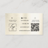 Carte De Visite Code Qr Moderne écriture Blanc verni Cil (Dos)