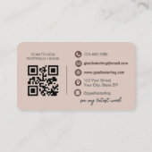 Carte De Visite Code QR moderne Élégant Blush Pink Script (Dos)