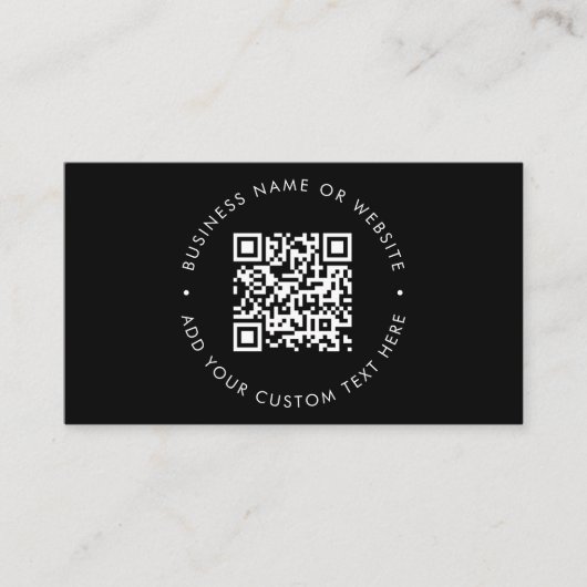 Carte De Visite Code QR | Moderne élégant Noir Professionnel (Devant)