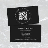 Carte De Visite Code QR | Moderne élégant Noir Professionnel