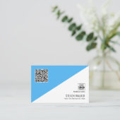 Carte De Visite Code QR moderne Entreprise professionnelle simple (Debout devant)