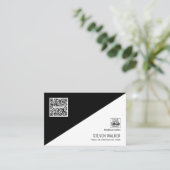 Carte De Visite Code QR moderne Entreprise professionnelle simple (Debout devant)