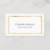 Carte De Visite Code QR moderne et élégant en or blanc (Devant)