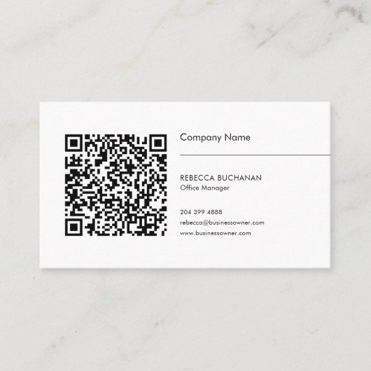 Carte De Visite Code QR moderne et logo de l'entreprise (Devant)