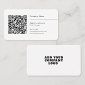 Carte De Visite Code QR moderne et logo d'entreprise (Devant / Derrière)