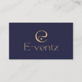 Carte De Visite Code QR moderne et logo d'entreprise l Bleu marine (Devant)