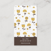 Carte De Visite Code QR moderne jaune du milieu du siècle (Devant)