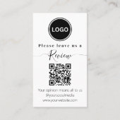 Carte De Visite Code QR moderne | Laissez-nous un avis (Dos)