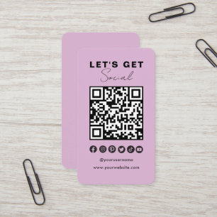 Carte De Visite Code QR Moderne Les Médias Sociaux Se Connectent A