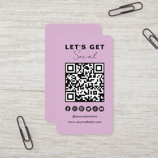 Carte De Visite Code QR Moderne Les Médias Sociaux Se Connectent A (Devant/Arrière en situation)