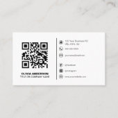 Carte De Visite Code QR moderne Logo personnalisé et icônes de méd (Devant)