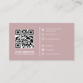 Carte De Visite Code QR moderne Logo personnalisé Médias sociaux R (Devant)