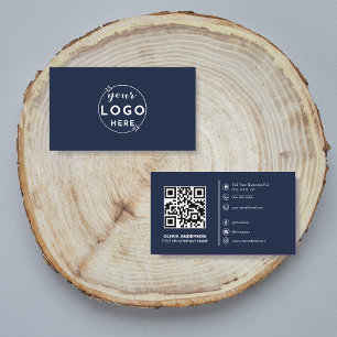 Carte De Visite Code QR moderne Logo personnalisé Réseaux sociaux