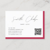 Carte De Visite Code QR Moderne Magenta Rose Chaud Écriture Manusc (Dos)