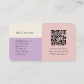 Carte De Visite Code QR moderne Médias sociaux Connectons Lilac (Dos)