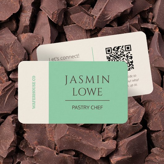 Carte De Visite Code QR moderne Médias sociaux Connectons vert