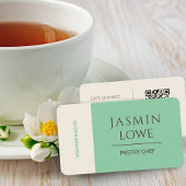 Carte De Visite Code QR moderne Médias sociaux Connectons vert