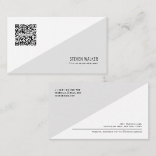 Carte De Visite Code QR Moderne Minimaliste Clean Professional Bus