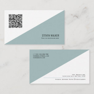 Carte De Visite Code QR Moderne Minimaliste Clean Professional Bus