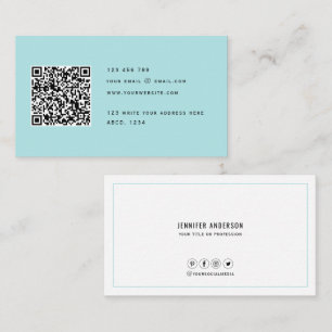 Carte De Visite Code QR Moderne Minimaliste Élégant Nettoyant Simp
