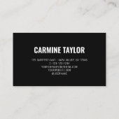 Carte De Visite Code QR Moderne Noir et Blanc (Dos)