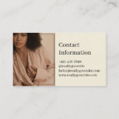 Carte De Visite Code QR moderne Noir et crème Simple Dark Mode (Dos)