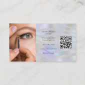 Carte De Visite Code QR moderne noir script photo Maquillage (Dos)