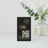 Carte De Visite Code QR moderne, Nom monographique, Logo / Signatu (Debout devant)