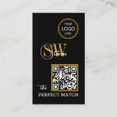 Carte De Visite Code QR moderne, Nom monographique, Logo / Signatu (Devant)