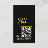 Carte De Visite Code QR moderne, Nom monographique / Signature (Devant)