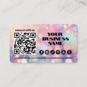 Carte De Visite Code QR moderne Pastel rose clair Flare (Devant)
