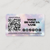 Carte De Visite Code QR moderne Pastel rose clair Flare (Devant)