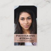 Carte De Visite Code QR moderne Photo Rose Gold (Devant)