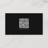 Carte De Visite Code QR moderne professionnel noir et blanc (Dos)